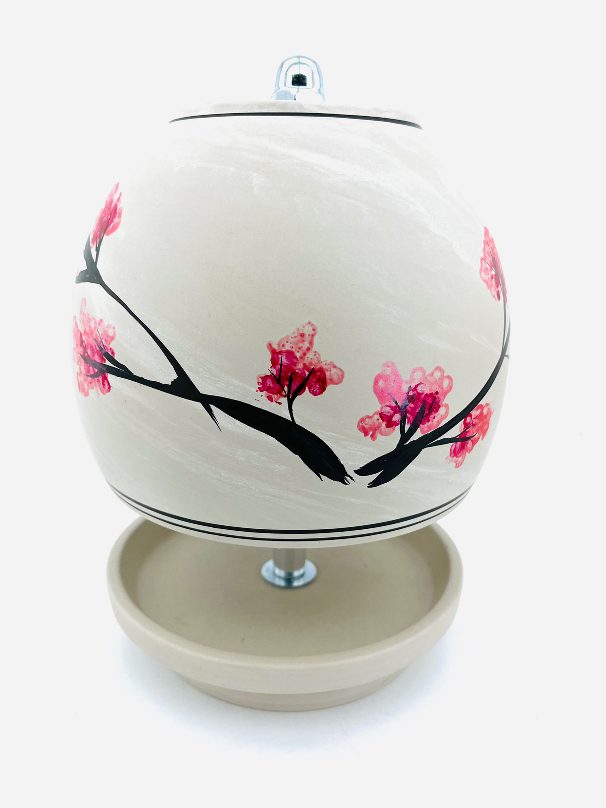 Teelichtlampe HP-TLO Kreativ Blütenträume HANDBEMALT Granit Bushido Kirschblüte 3er-Set Trio