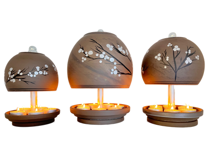 Teelichtlampe HP-TLO Kreativ Blütenträume HANDBEMALT Black Baumwolle L 5 Teelichter