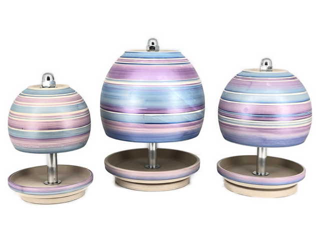 Teelichtlampe HP-TLO Kreativ HANDBEMALT Granit Blaue Lagune L 5 Teelichter, EINZELSTÜCK/UNIKAT