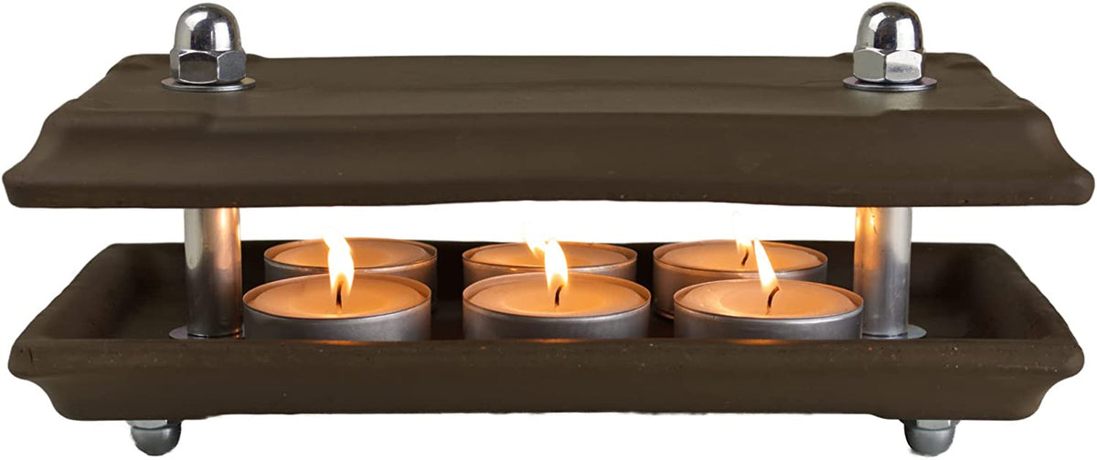 Ton - Wärmeplatte, betrieben mit Teelichtern - Ideal für Grillgut warm und wohlschmeckend zu halten!