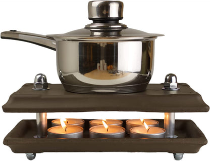 Ton - Wärmeplatte, betrieben mit Teelichtern - Ideal für Grillgut warm und wohlschmeckend zu halten!