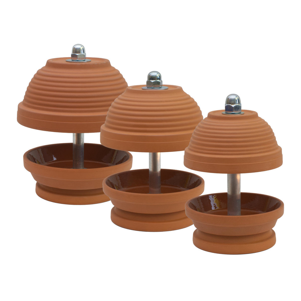 Gerillte Glocke - Teelichtlampe, Gerillte Glocke in feinstem Terrakotta