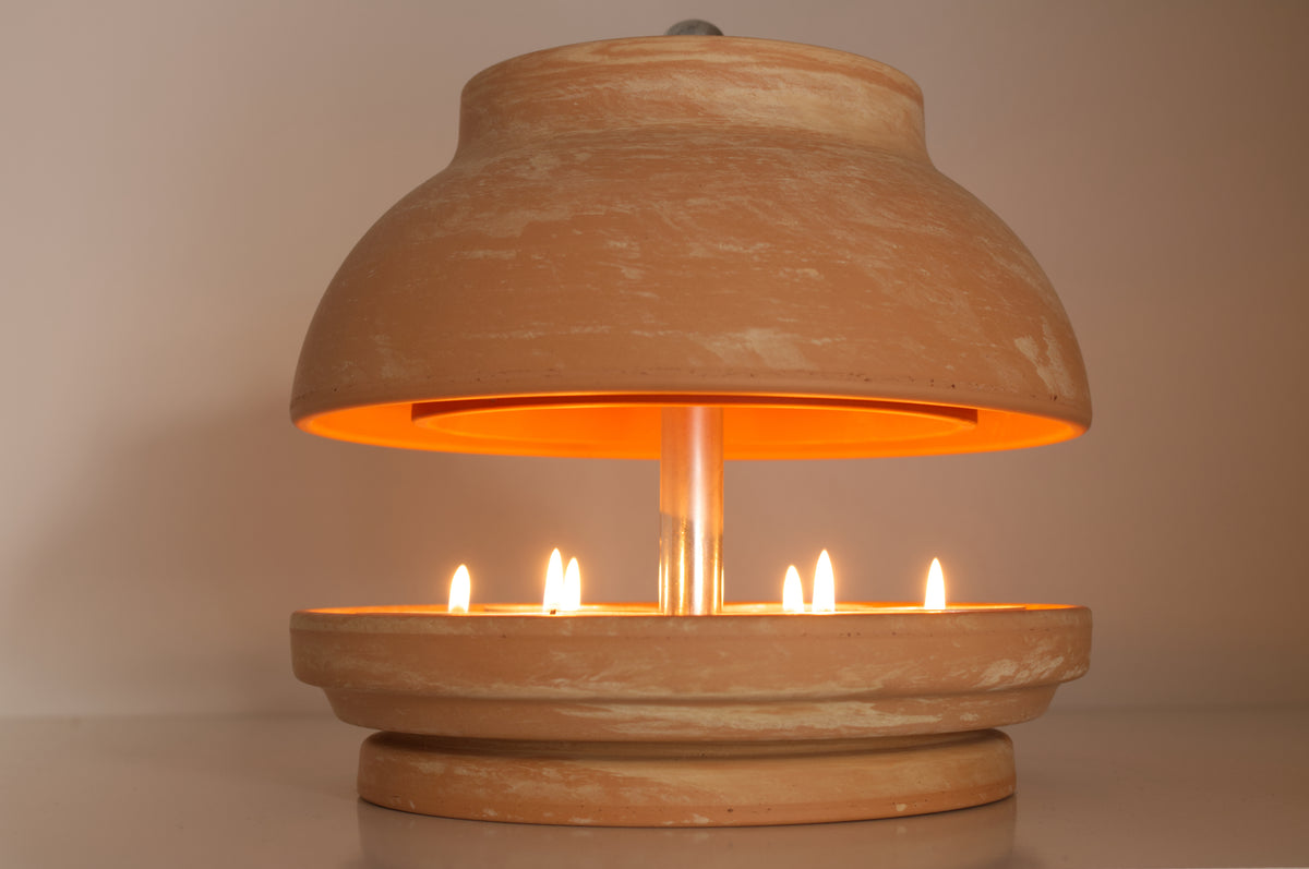 NEUES MODELL - TLO-Marbled-Heater-6xMaxi-Teelichter = Jederzeit Frostschutz  im Haus!